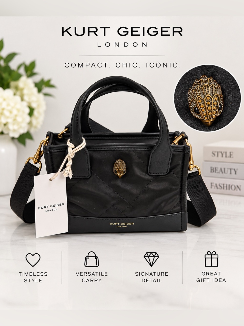 Kurt Geiger NWT Black Mini Tote